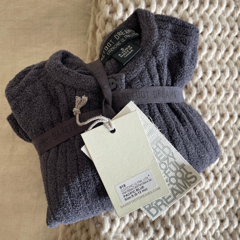 Barefoot Dreams CozyChic Lite set in Charcoal